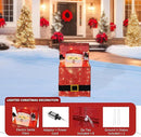 Light Up Electric Santa Claus Decor with 100 LED Lights, 3D Pre-Lit Animated Santa Claus for Xmas Decoration, 14.17" L x 10" W x 26.97" H Freestanding Glittered Display for Outdoor, Indoor by CozyNest Decor
