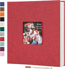 Spbapr Large Photo Album Self Adhesive 3x5 4x6 5x7 8x10 Pictures Magnetic Scrapbook 40 Blank Pages Linen Cover DIY Album with A Metal Pen Red by TinyTreasures Baby Boutique