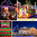 KNONEW Christmas Net Lights 360 LEDs 13ft x 9.8ft Outdoor Mesh Lights Connectable Waterproof 8 Modes & Timer Plug-in Net Fairy Lights for Bushes Garden Party Wedding Holiday,Red and Green by GreenHaven Gardens