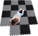 MQIAOHAM® 18 Pieces Puzzle Play Mats, Soft Baby Play Mat, Kids Interlocking Foam Floor Tiles, Toddlers Carpet Playmats G301018-104112 by TinyTreasures Baby Boutique