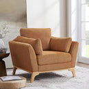 Large-Sized Accent Chair, Thick Cushion Bedroom Reading Chair, Comfortable Living Room Single Sofa， Boucle Curry by CozyNest Decor