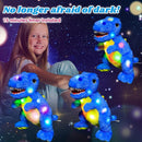 Cuteoy Light-up Plush Blue Dinosaur LED Stuffed Animal Birthday Christmas T-Rex Plushies Toy Gifts for Kids Toddler Girls, 12.5" by TinyTreasures Baby Boutique