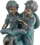 Alpine Corporation 15" Tall Indoor/Outdoor Girl and Boy Reading Together Statue Yard Art Decoration by GreenHaven Gardens