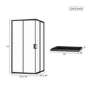 Corner Shower Enclosure with Frameless Pivot Door - Black by HouseOfZazla