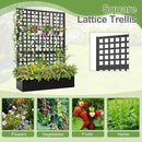 Metal Raised Garden Bed, Trellis Planters Bed with Drainage Holes for Climbing Plants, Vegetables Outdoor Privacy Screen with Planter Box 73"x47"x16", Black by GreenHaven Gardens