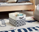 DECOMOMO Grey Storage Bins Fabric Storage Baskets for Shelves, Linen Closet Organization Toys Nursery (Grey Patterns, Large - 3 Pack) by CozyNest Decor