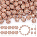 105pcs 10mm Rhinestone Beads for Jewelry Making, Light Peach Shiny Round Disco Ball Beads Bulk, Sparkle Crystal Clay Christmas for Bracelet Baseball Necklace Earring Crafting and DIY by TinyTreasures Baby Boutique
