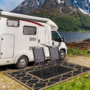 GENIMO 4 ' x 6 ' Outdoor Rug for Patio Clearance, Waterproof Indoor Outdoor Plastic Straw Rugs Carpet, Reversible Outside Area Rv Mat for Camping, Balcony Porch, Deck, Picnic, Beach (Black & Brown) by CozyNest Decor