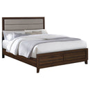 Welsley 50-inch Upholstered California King Bed Walnut
