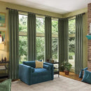 Long Blackout Curtains 108 Inch Long 2 Panels, Back Tab Pleated Look Drapes for Track System with Hooks, Noise Reducing Spring Blackout Winodw Curtains for Living Room 50x108-Loden/Olive Green by CozyNest Decor
