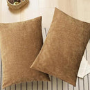 CaliTime Throw Pillow Covers Decorative 20 X 26 Inches Pack of 2 Cozy Chenille Standard Pillow Shams Cases for Couch Sofa Bed Living Room Home Apricot Brown by CozyNest Decor