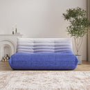 Bean Bag Chair, Loveseat Fireside Chair Bean Bag Sofa Large Bean Bag Chair for Adults, 2 Seater Bean Bag Chairs for Teens with High Density Comfortable Foam, Bean Bag for Living Room (Blue&White) by CozyNest Decor