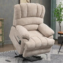 Large Power Lift Recliner Chair with Massage and Heat for Elderly, Ergonomic Backrest, Infinite Adjust, 2 Side Pockets,USB and Type-C Ports, Chenille Beige by CozyNest Decor