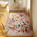 Area Rug 4x6 Rug Washable Boho Rugs Non Slip Low Pile Floral Small Carpet for Bedroom, Bedside, Kids Room, Office, Dining Room(Beige) by CozyNest Decor