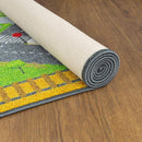 KC Cubs 8x10 Country Farm Construction Car Road Street Rug – Educational Carpet Play Mat for Kids, Toddlers Nursery, Classroom, Playroom, Baby Daycare by TinyTreasures Baby Boutique