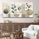 TAIJXAGSG Large Boho Green Wall Art For Living Room 29x58 In Green Botanical Boho Wall Art Modern Sage Bohemian Canvas Art Wall Decor Natural Abstract Geometry Lines Prints Picture Ready To Hang by CozyNest Decor