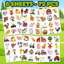 72 PCS Farm Barnyard Animal Pre-Cut Temporary Tattoos Sticker Birthday Decorations Party Supplies Favors Gift Boy Girl Farmhouse Cow Chicken Tattoo School Reward Themed (Normal) by GreenHaven Gardens