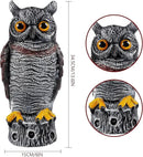 Hausse Fake Owl Decoy Bird Scarecrow Sculpture, 13.6 Inch Plastic Horned Owl Bird Deterrents, Garden Protectors, Nature Enemy Pest Repellent for Outdoor Garden Yard by GreenHaven Gardens
