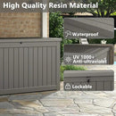 NUNU LAB 230 Gallon Large Resin Deck Box, Waterproof Outdoor Storage Box, Lockable Storage Bin for Patio Furniture, Garden Tools, Pool Accessories, UV-Resistant & All-Weather, Grey by GreenHaven Gardens