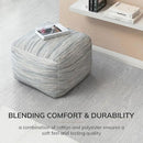 Anji Mountain 22"x22"x16" Handmade & Handcrafted Ottoman Pouf Comfortable Pouf Ottoman Foot Rest & Home Décor Accent for Living Room, Bedroom, Nursery, Kids Room, Patio by CozyNest Decor