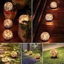 Solar Globe Lights Outdoor Waterproof-Solar Balls-Solar Garden Lights-Orbs for Outside 2 Pack Cracked Glass Ball for Lawn Patio Yard Backyard Decorations by CozyNest Decor