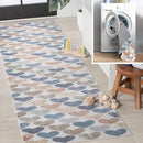 JONATHAN Y Machine-Washable Ivory/Blue/Orange Runner Rug, 2x8, Dila Modern Hearts Geometric, Kids & Novelty, Vintage, Bedroom, Kitchen, Living Room, Easy-Cleaning, Non-Shedding (KDW101A-28) by CozyNest Decor