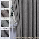 Gray Pinch Pleat 100% Blackout Drapes Linen Blend, Room Divider, Room Darkening, Energy Saving, Furniture Protecting, Light Blocking Extra Wide Privacy Curtains, 240Wx84L, 1 PC by CozyNest Decor