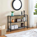 Hoctieon Industrial Console Table, 3 Tier Entryway Table, Hallway Table, Narrow Sofa Table with Shelves, Entrance Table for Entryway, Living Room, Foyer, Hallway, Office, Black by CozyNest Decor