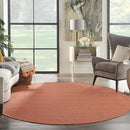 Nourison Positano Indoor/Outdoor Terracotta 8' x Round Area Rug, Easy Cleaning, Non Shedding, Bed Room, Living Room, Dining Room, Backyard, Deck, Patio (8 Round) by CozyNest Decor