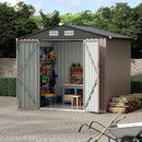 6x8 FT Metal Storage Sheds Outdoor with Floor, Metal Yard Sheds Garden Shed Kit, MetalTool Shed with Lockable Door, Metals UtilitySheds Buildings with Air Vent for Backyard Garden Patio Lawn by GreenHaven Gardens