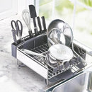 KitchenAid Compact Space Saving, Dish Rack with Removable Flatware Caddy and Angled Self Draining Drainboard, Satin Gray, 15-Inch-by-13.25-Inch by CozyNest Decor