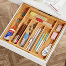 BAMEOS Bamboo Expandable Drawer Organizer, 5-7 Slots Kitchen Drawer Organizer, Adjustable Cutlery Tray for Utensils, Silverware & Flatware (Natural) by CozyNest Decor