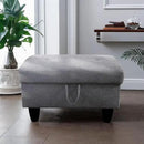 Ottoman Rectangular Storage Ottoman Bench, Flannel Footrest Stool Footstool with Lid for Living Room, Bedroom, Entryway, Gray, 28.5"x19"x17.5" by CozyNest Decor