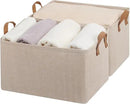 StorageWorks Storage Bins, Fabric Storage Bins for Shelves, Extra Large Storage Baskets with Metal Frame, Closet Baskets and Bins with Handles, Jumbo, Brown and Beige, 2-Pack by CozyNest Decor