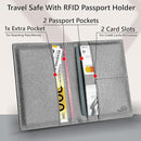 2 Passport Holder - Travel Essentials, RFID Blocking Wallet Credit Card Organiser, Plain Accessories Slim Cover For Men & Women by TinyTreasures Baby Boutique