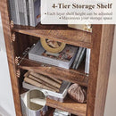 RedLemon Bookshelf with Storage Cabinet, 72" Tall Farmhouse Bookcase with Adjustable Shelves and Barn Door, 4 Tier Office Wood Bookshelf with Drawer for Library Living Room (Reclaimed Barnwood Color) by CozyNest Decor