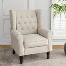 Lumibee High Back Accent Chair,Upholstered Wingback Armchair with Solid Wood Legs for Small Spaces,Comfy Single Sofa Chair for Living Room,Bedroom,Office-Beige by CozyNest Decor