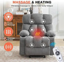 Massage Rocker Recliner Chair with Heat, Ergonomic Overstuffed Reclining Lounge Chair with Side Pockets, USB Charging Port, Sturdy Metal Frame, Comfortable Modern Design for Living Room by CozyNest Decor