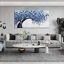 Large Wall Art for Living Room Bedroom Home Office Blue Tree of Life Wall Art Floral Picture Framed Wall Decor Modern Canvas Prints 29x59 In by CozyNest Decor