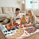 Baby Play Mats for Floor, 71x59 Playpen Mat for Babies, Extra Thicker & Soft Floor Crawling Mat, Foldable Non-Slip Playmat Cushioned for Infants Toddlers, Boho Leaf Design by TinyTreasures Baby Boutique