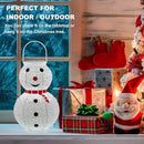 Christmas Decorations Snowman Solar Lantern - Snowman Solar Hanging Lantern Outdoor Waterproof , Metal Standing Solar Powered LED Lantern Decorative Lights for Outside Garden Yard Porch - White by GreenHaven Gardens