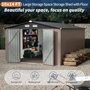 10x14 FT Metal Storage Sheds Outdoor, Metal Yard Sheds Garden Shed Kit, Metals Tool Shed with Lockable Door, Metals UtilityShed Buildings with Air Vent for Backyard Garden Patio Lawn by GreenHaven Gardens