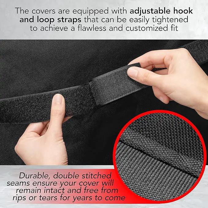 Heavy Duty BBQ Grill Cover for Outdoor Grill, 64 Inch – Waterproof, Weather Resistant, UV & Fade Resistant with Adjustable Straps – Gas Grill Cover for Weber, Genesis, Charbroil, etc. Black, photo 4 of 6