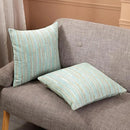 Yeiotsy Pillow Cases Blue, Pack of 2, Decorative Throw Pillow Covers Striped Bohemia Couch Cushion Covers for Sofa Home Decor (Light Blue, 18 X 18 Inches) by CozyNest Decor
