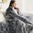 Bedsure GentleSoft Fluffy Sherpa Fleece Faux Fur Blankets Queen Size for Bed, Bedroom Decor Winter Thick Warm Full Queen Blankets, Fuzzy Plush Soft Heavy Mink Tie Dye Grey Bedding Cozy Gifts, 90x90 by CozyNest Decor