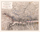 Vintage Map of the Battle of Busaco, 1810