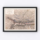 Vintage Map of the Battle of Busaco, 1810