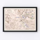 Vintage Map of the Battle of Ocana, 1809