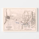 Vintage Map of the Battle of Talavera de la Reyna, 1809