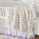 Brandream Wildflower Butterfly Crib Bedding Sets for Girls Nursery Set 3-Piece Farmhouse Quilt Comforter Set, Baby or Toddler Fitted Sheet, Double Crib Skirt, Cotton by TinyTreasures Baby Boutique